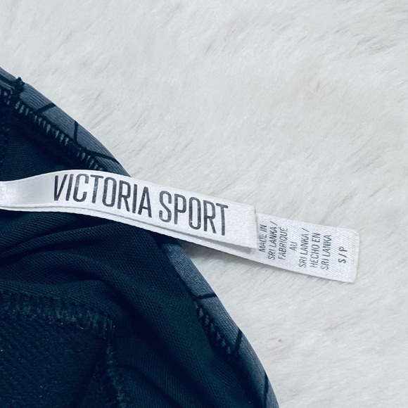 Victoria's Secret Geometric Print VSX Logo Elastic Band Sports Bra Gray Small - Picture 8 of 11